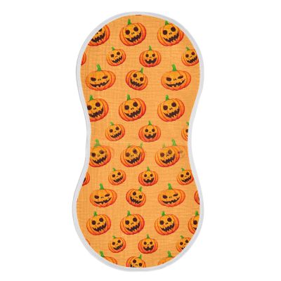 FLildon Muslin Burp Cloth for Baby 1PC Halloween Pumpkin Orange Super Absorbent Burping Cloths, Bibs for Newborn Boys Girls