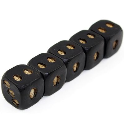 5pcs Black Skull Dice Grinning Skull Deluxe Devil Poker Dice Gothic Gambling Tower with Death Polyhedral Translucent Game