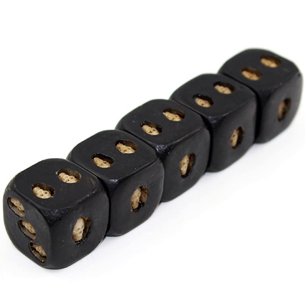 5pcs Black Skull Dice Grinning Skull Deluxe Devil Poker Dice Gothic Gambling Tower with Death Polyhedral Translucent Game