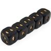 5pcs Black Skull Dice Grinning Skull Deluxe Devil Poker Dice Gothic Gambling Tower with Death Polyhedral Translucent Game