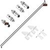 Adjustable Pushrod Connector Linkage Stopper 1.3mm + Nylon Control Horns 21x10 mm + 1.2 x 180mm Z Push Rods Parts Compatible for RC Airplane Plane Boat Replacement view 3
