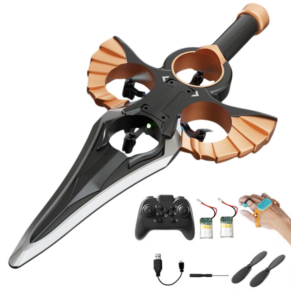 CHCUTBOT RC Airplane, RC Airplanes for Kids 8-12, Remote-Controlled Airplane, 360 Stunt Flip Fighter Toy Flying Sword, Remote Flying Sword, Lightweight RC Glider Gift for Teenagers Adults (B)
