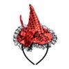 Ankelesz Halloween Witch Sequins Headbands for Women Costume Witch Hat Feather Witch Hat for Halloween (Red) view 1