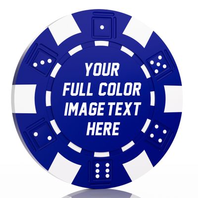 50-500 Custom Clay Poker Chips, Personalized 11.5g Casino-Grade Clay Composite Poker Chips with Logo, 40mm Heavyweight Drink Tokens for Bar,Parties,Game Night,Weddings, Events,Golf Club (Blue)