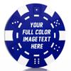 50-500 Custom Clay Poker Chips, Personalized 11.5g Casino-Grade Clay Composite Poker Chips with Logo, 40mm Heavyweight Drink Tokens for Bar,Parties,Game Night,Weddings, Events,Golf Club (Blue) view 1