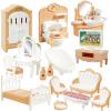 20 Pieces Doll House Furniture and Accessories Set Dollhouse Furniture Set Mini Dollhouse Furniture 1 12 Scale Bedroom Living Room Bathroom Furniture Accessories (Yellow) view 1