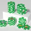 50-500 Custom Clay Poker Chips, Personalized 11.5g Casino-Grade Clay Composite Poker Chips with Logo, 40mm Heavyweight Drink Tokens for Bar,Parties,Game Night,Weddings, Events,Golf Club (Green) view 2