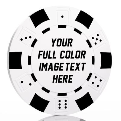 50-500 Custom Clay Poker Chips, Personalized 11.5g Casino-Grade Clay Composite Poker Chips with Logo, 40mm Heavyweight Drink Tokens for Bar,Parties,Game Night,Weddings, Events,Golf Club (White)
