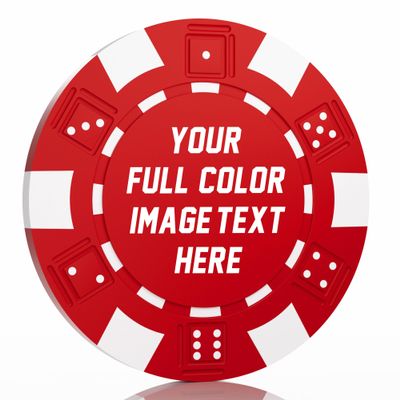 50-500 Custom Clay Poker Chips, Personalized 11.5g Casino-Grade Clay Composite Poker Chips with Logo, 40mm Heavyweight Drink Tokens for Bar,Parties,Game Night,Weddings, Events,Golf Club (Red)