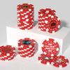 50-500 Custom Clay Poker Chips, Personalized 11.5g Casino-Grade Clay Composite Poker Chips with Logo, 40mm Heavyweight Drink Tokens for Bar,Parties,Game Night,Weddings, Events,Golf Club (Red) view 2