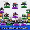 12 PCS Monster Truck Party Table Decorations, Monster Truck Birthday Honeycomb Centerpiece, Racing Car Theme Birthday Decoration for Boys Girls Baby Shower Kids Cake Decorations Party Supplies view 4
