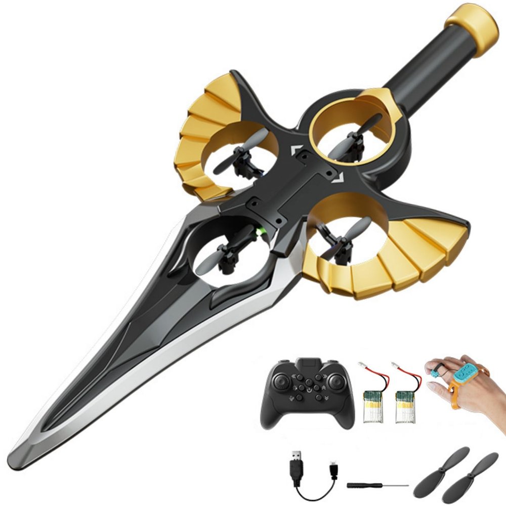CHCUTBOT RC Airplane, RC Airplanes for Kids 8-12, Remote-Controlled Airplane, 360  Stunt Flip Fighter Toy Flying Sword, Remote Flying Sword, Lightweight RC Glider Gift for Teenagers Adults (A)