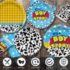 120pcs Toy Baby Shower Decorations Plates Napkins It's Boy Paper Cup Disposable Tableware Set Cartoon Baby Shower Party Kids For 30 Guests view 3