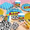 120pcs Toy Baby Shower Decorations Plates Napkins It's Boy Paper Cup Disposable Tableware Set Cartoon Baby Shower Party Kids For 30 Guests view 4