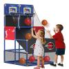 Drmukie Upgrade Dual Basketball Arcade Game Kids Electronic Basketball Hoop with Electronic Scoreboard LED Light 6 Balls Indoor Outdoor Sports Toys Gift for Boys Girls Ages 3-8 (Blue) view 1