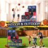Drmukie Upgrade Dual Basketball Arcade Game Kids Electronic Basketball Hoop with Electronic Scoreboard LED Light 6 Balls Indoor Outdoor Sports Toys Gift for Boys Girls Ages 3-8 (Blue) view 3
