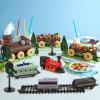 12Pcs Train Cake Toppers Train Cake Decorations with Traffic Track Railway Lights Sign for Trains Themed Birthday Party Decorations Transport Themed Party Supplies view 3