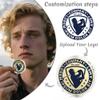 10 Custom Challenge Coins, Personalized Commemorative Coins with Logo Photo Text, Custom Memorial Gifts for Company Military Family Colleague Anniversary Wedding Couple Pocket Hug Tokens (Gold) view 3