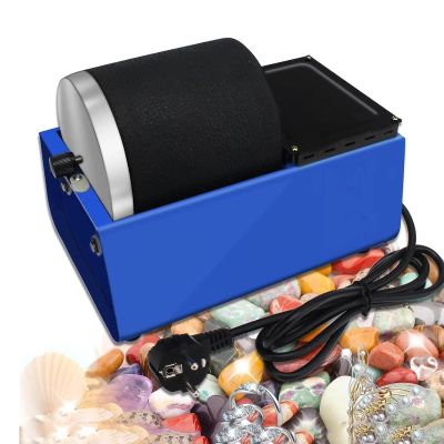 Electric Rock Tumbler Machine, Gemstones Polisher with Leakproof Rubber Barrel and Durable Motor, Running Silently, 0.15AMP for Crystals, Stone, Glass, Metal