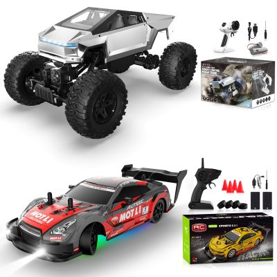 1/14 Alloy RC Monster Truck 2.4GHz with LED Lights 4WD All-Terrain Pickup Off-Road Truck for boy and Girl Over 6+ Gift & RC Drift car 1/20 22km/h high-Speed Racing Sports with Drift tire Toy