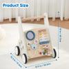 Freniland Wooden Baby WalkerBaby Walker with Wheels for Toddlers 18M+Montessori Toys with Bead Maze, Xylophone and Storage for Boy and Girl view 2