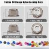 8Pcs M4 Flange Nuts Aluminum, M4-0.7mm Hex Flange Nylon Insert Lock Nuts for 1/10 Scale RC Car Traxxas Slash 4x4 2WD Stampede VXL Rustler VXL HPI Redcat Axial Racing Truck Buggy Crawler Wheels view 2