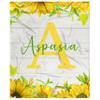 Personalized Baby Blanket for Girls Toddlers Infant Newborn Boys- Custom Sunflower Gifts with Name Text - 40 x 30 Inch Super Soft Plush Flannel Throw Sheets Decor for Baby Shower Crib Nap Birthday view 1