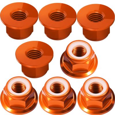 8Pcs M4 Flange Nuts Aluminum, M4-0.7mm Hex Flange Nylon Insert Lock Nuts for 1/10 Scale RC Car Traxxas Slash 4x4 2WD Stampede VXL Rustler VXL HPI Redcat Axial Racing Truck Buggy Crawler Wheels