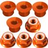 8Pcs M4 Flange Nuts Aluminum, M4-0.7mm Hex Flange Nylon Insert Lock Nuts for 1/10 Scale RC Car Traxxas Slash 4x4 2WD Stampede VXL Rustler VXL HPI Redcat Axial Racing Truck Buggy Crawler Wheels view 1