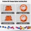 8Pcs M4 Flange Nuts Aluminum, M4-0.7mm Hex Flange Nylon Insert Lock Nuts for 1/10 Scale RC Car Traxxas Slash 4x4 2WD Stampede VXL Rustler VXL HPI Redcat Axial Racing Truck Buggy Crawler Wheels view 2