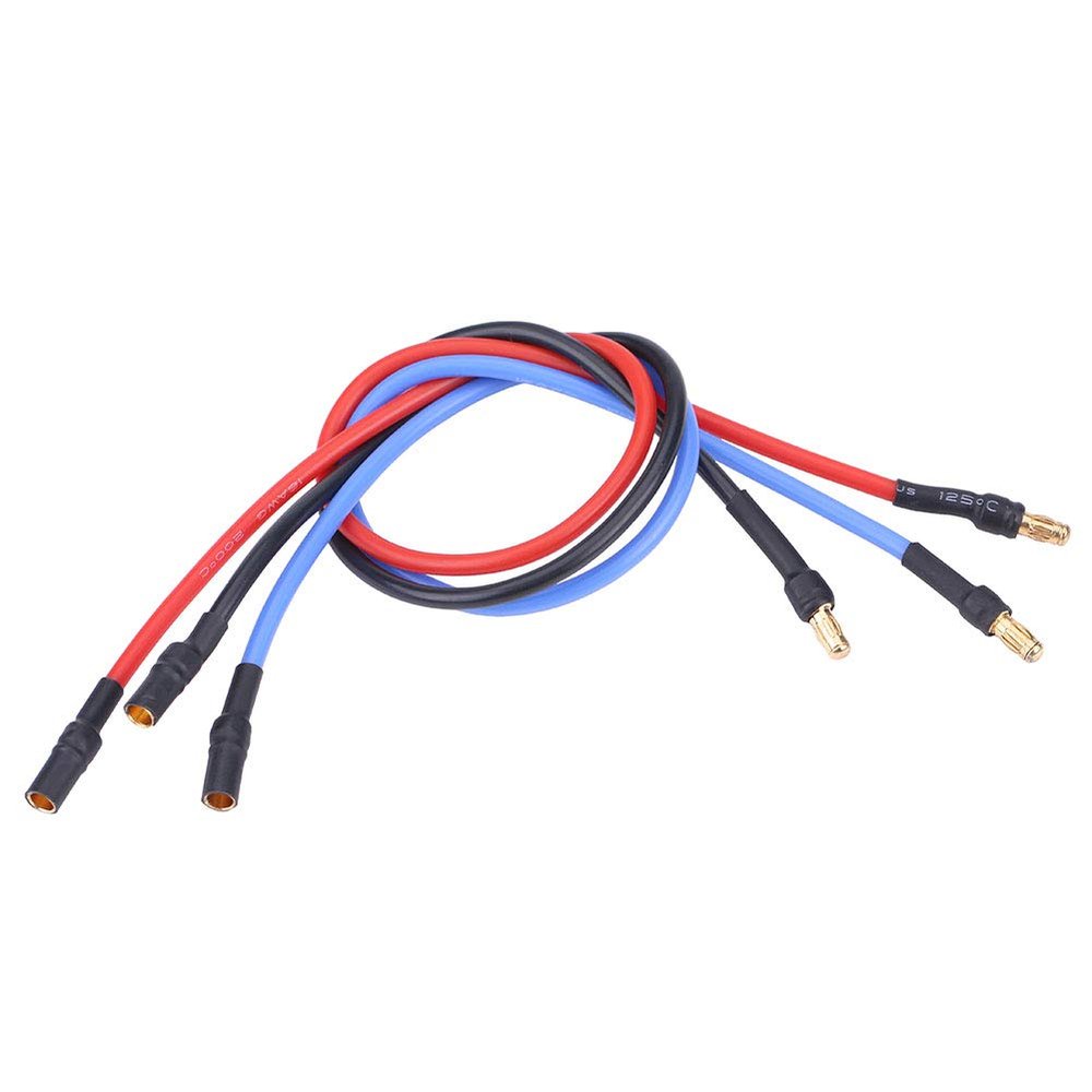 RiToEasysports RC Model Connection Wires, 3Pcs Set 30cm Silicone Cable Electronic Speed Controller ESC Motor with 3.5mm Banana Connector