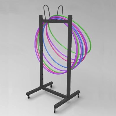 40X35X80cm Hula Hoop Storage Rack with Wheels, Iron Fitness Hoops Stand Up Holders for Hanging Jump Rope, Hoola Hoop Organizer Cart for School, Studio, Clubs, Gymnastics Training