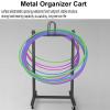 40X35X80cm Hula Hoop Storage Rack with Wheels, Iron Fitness Hoops Stand Up Holders for Hanging Jump Rope, Hoola Hoop Organizer Cart for School, Studio, Clubs, Gymnastics Training view 3