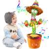 Abcrand Dancing Talking Cactus Mimicking Toy,Talking Repeat Singing Sunny Cactus Toy 120 Pcs Songs for Baby 15S Record Your Sound Dancing Talking Sing Recording LED Cactus view 1