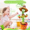 Abcrand Dancing Talking Cactus Mimicking Toy,Talking Repeat Singing Sunny Cactus Toy 120 Pcs Songs for Baby 15S Record Your Sound Dancing Talking Sing Recording LED Cactus view 2