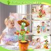 Abcrand Dancing Talking Cactus Mimicking Toy,Talking Repeat Singing Sunny Cactus Toy 120 Pcs Songs for Baby 15S Record Your Sound Dancing Talking Sing Recording LED Cactus view 3