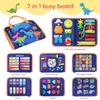 KAWITLO Toddler Montessori Busy Board - Dinosaur Learning Activity Toy, Boys Gift, Sensory Learning Toy for Toddlers, Educational Busy Book for Toddlers, Travel Toy (Blue) view 2