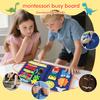 KAWITLO Toddler Montessori Busy Board - Dinosaur Learning Activity Toy, Boys Gift, Sensory Learning Toy for Toddlers, Educational Busy Book for Toddlers, Travel Toy (Blue) view 3