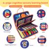 KAWITLO Toddler Montessori Busy Board - Dinosaur Learning Activity Toy, Boys Gift, Sensory Learning Toy for Toddlers, Educational Busy Book for Toddlers, Travel Toy (Blue) view 4