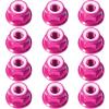 12Pcs M4 Flange Nuts Aluminum, M4-0.7mm Hex Flange Nylon Insert Lock Nuts for 1/10 Scale RC Car Traxxas Slash 4x4 2WD Stampede VXL Rustler VXL HPI Redcat Axial Racing Truck Buggy Crawler Wheels Rose view 1