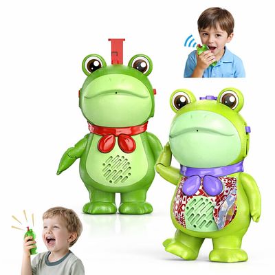 Inspireyes Toddler Walkie Talkies for Kids Rechargable, DIY Dress-Up Saluting Frog Toys, 2 Pack Cute Indoor Outdoor Playset with Stickers, Birthday for 3 4 5 6 7 8 Year Old Girls Boys