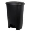 CLMSTE Black 12.1 Gallon Kitchen Step on Trash Can, Plastic Garbage Bin with Lid view 1