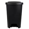 CLMSTE Black 12.1 Gallon Kitchen Step on Trash Can, Plastic Garbage Bin with Lid view 3