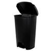 CLMSTE Black 12.1 Gallon Kitchen Step on Trash Can, Plastic Garbage Bin with Lid view 4