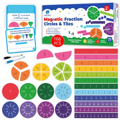 178 PCS Magnetic Fraction Circles & Tiles Simply Magic Fraction Magnets