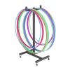 31.4in Mobile Hula Hoop Rack, Hula Hoop and Jump Rope Storage Holder Cart, Equipment Display for Gym/Gymnastics Club/Training Ground/Sales Store view 1