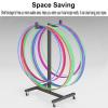31.4in Mobile Hula Hoop Rack, Hula Hoop and Jump Rope Storage Holder Cart, Equipment Display for Gym/Gymnastics Club/Training Ground/Sales Store view 4