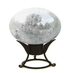 12 in. Gazing Globe in Crackle Silver