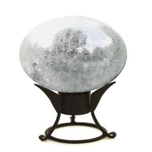 12 in. Gazing Globe in Crackle Silver