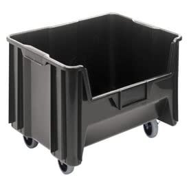 19.87 x 15.25 x 15.75 in. Mobile Heavy Duty Giant Stacking Bins, Black - Pack of 3